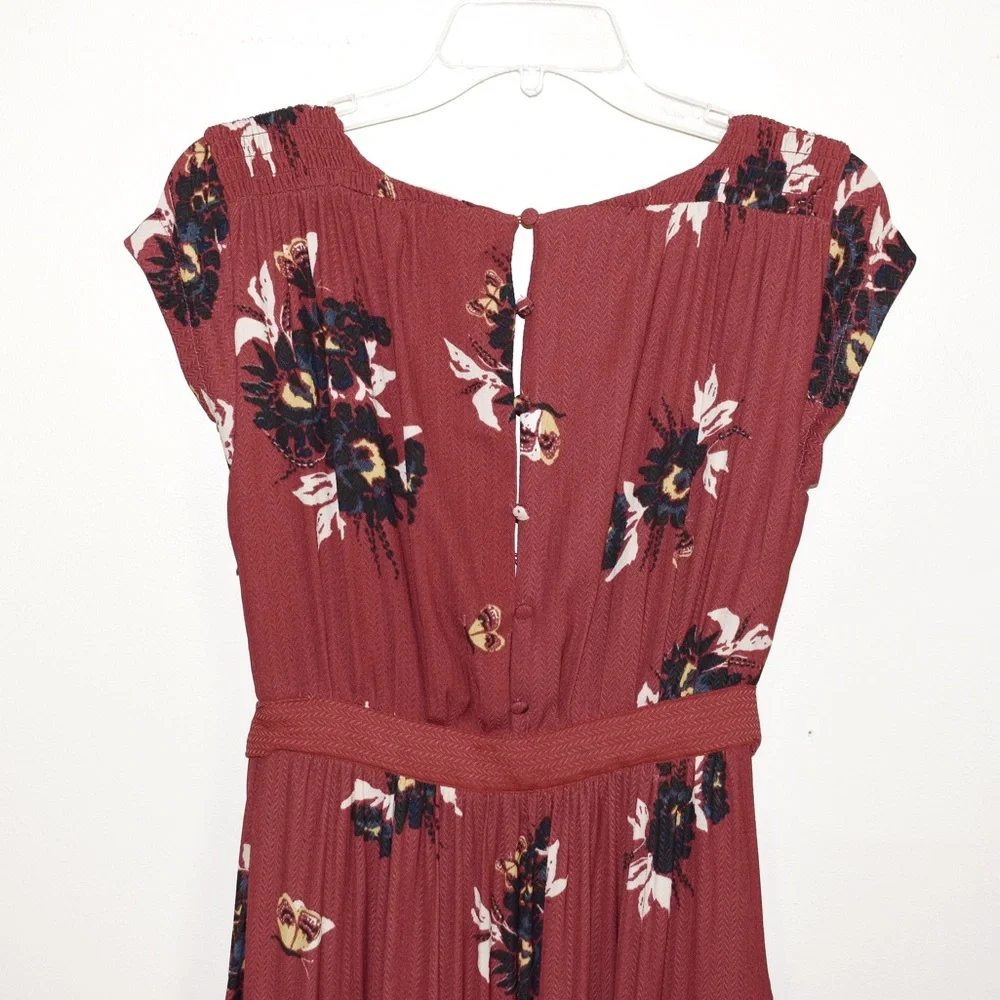 Free People All I Got Floral Maxi Dress Red Combo - Picture 10 of 12